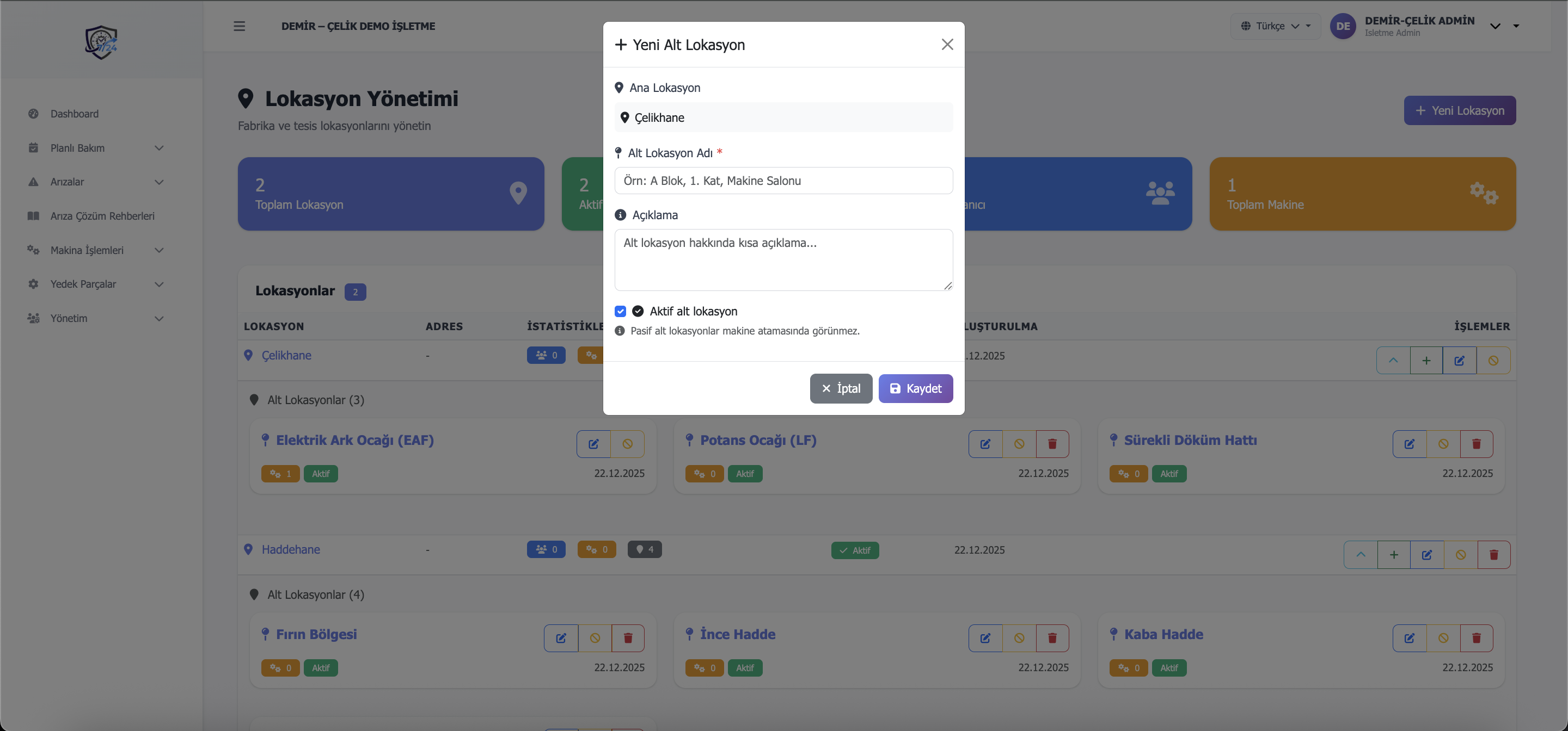 Alt lokasyon örnekleri